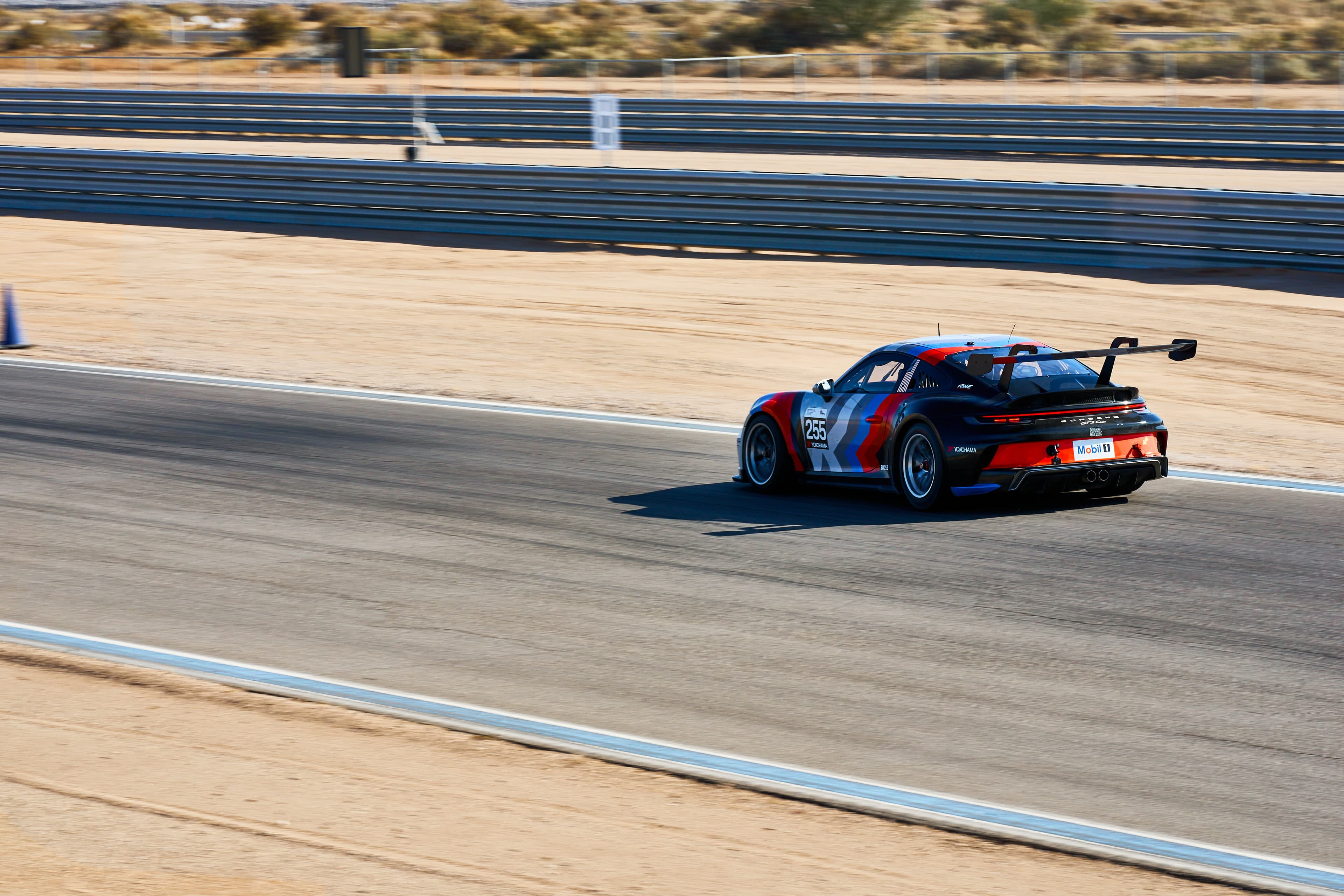 Porsche 992 GT3 Cup going into braking zone.