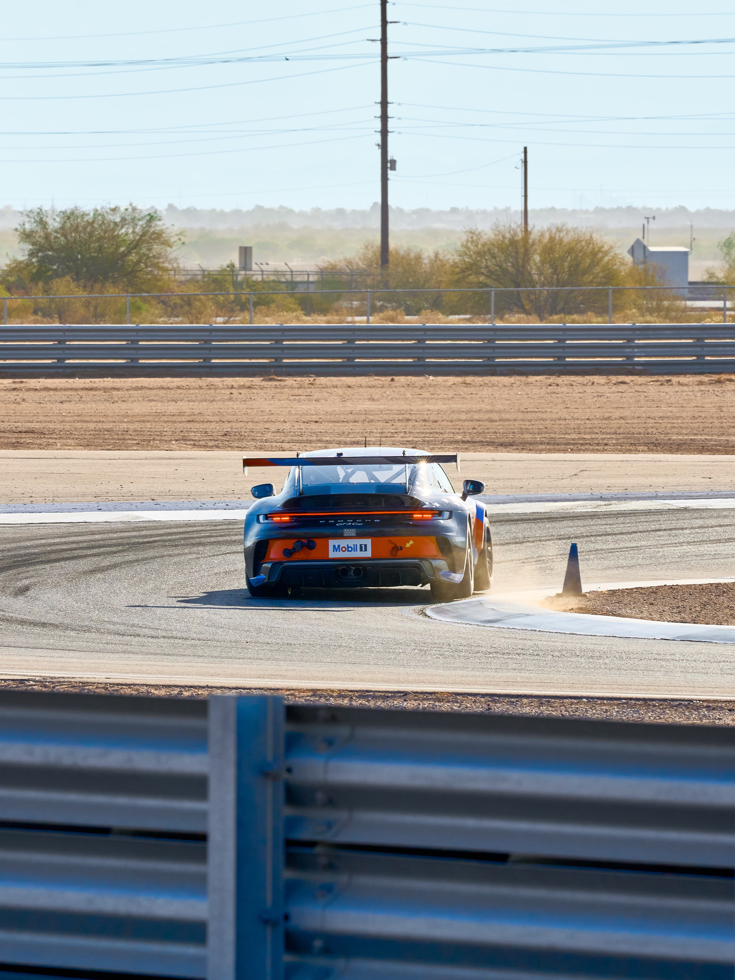 Porsche 992 GT3 Cup going into braking zone.
